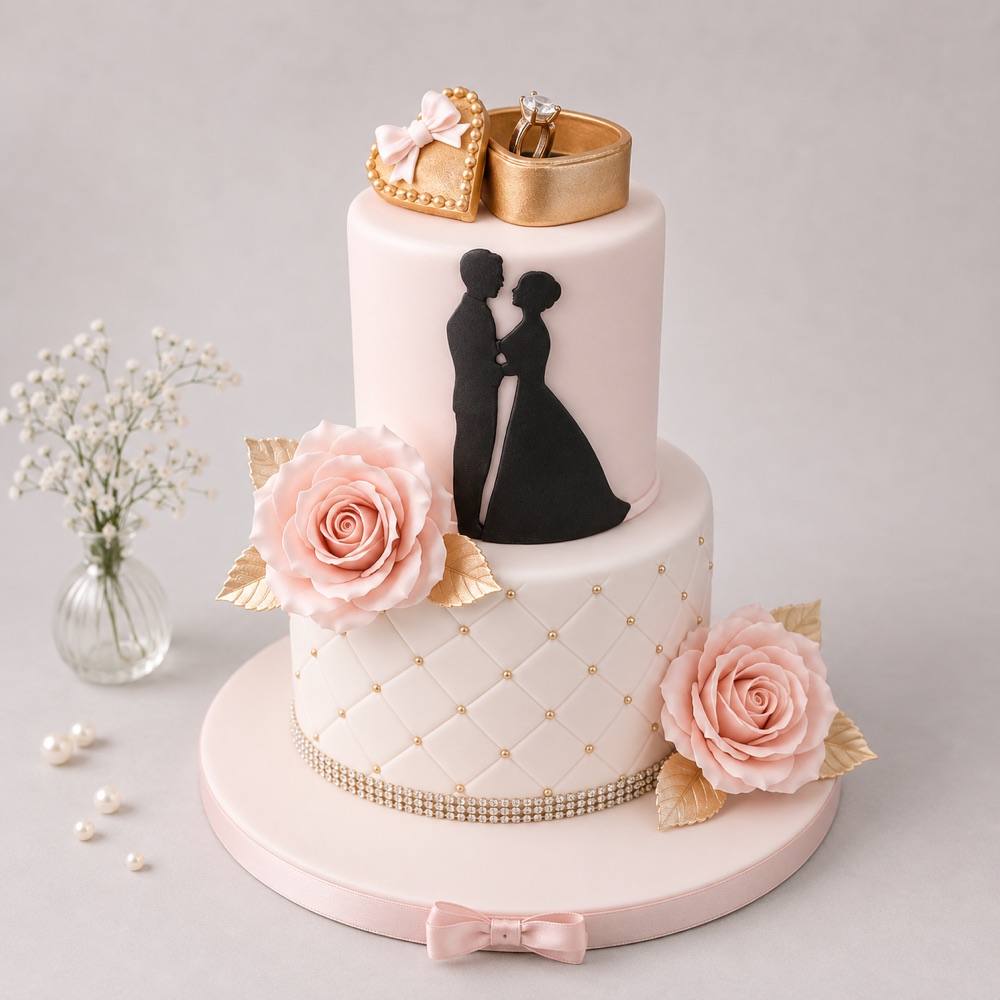 Forever Couple Silhouette Cake — Krispie's Hyderabad