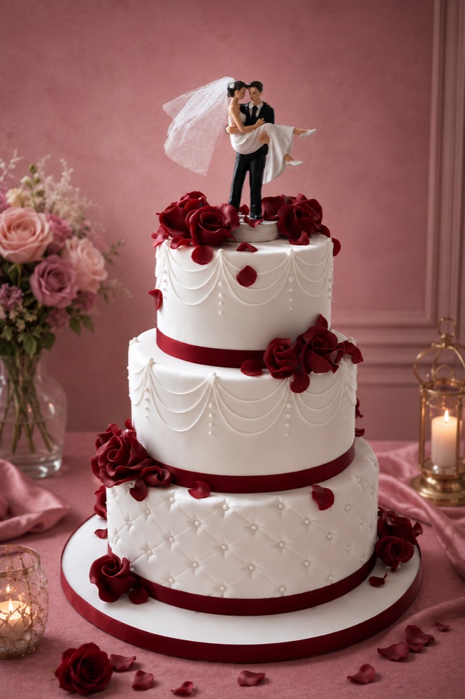 Traditional Bride & Groom Wedding Cake — Krispie's Hyderabad