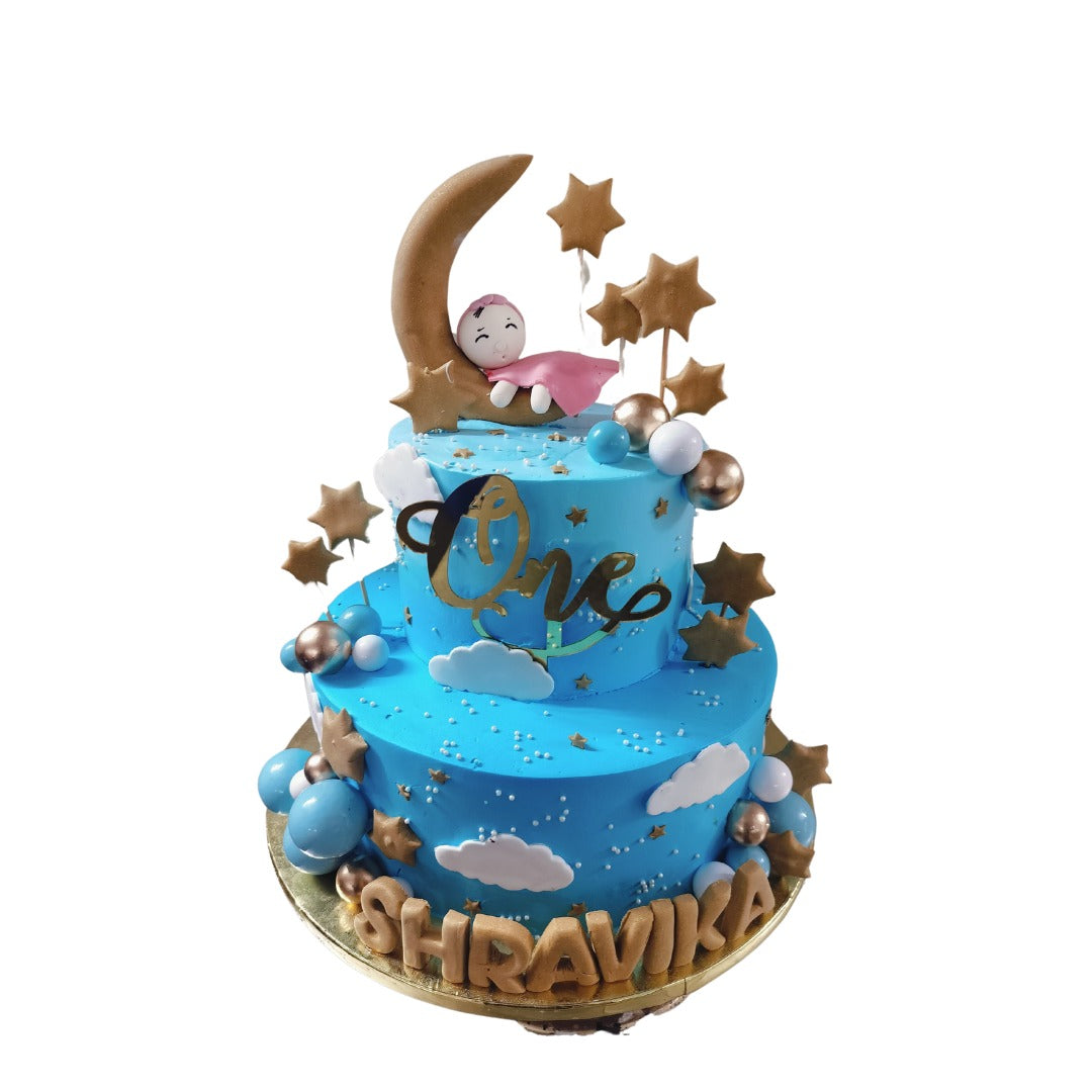 1 Year Blue Themed Cake - 5 Kgs